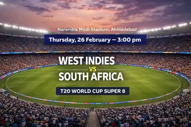 West Indie vs South Africa Super 8 T20 World Cup 2026 Ground poster